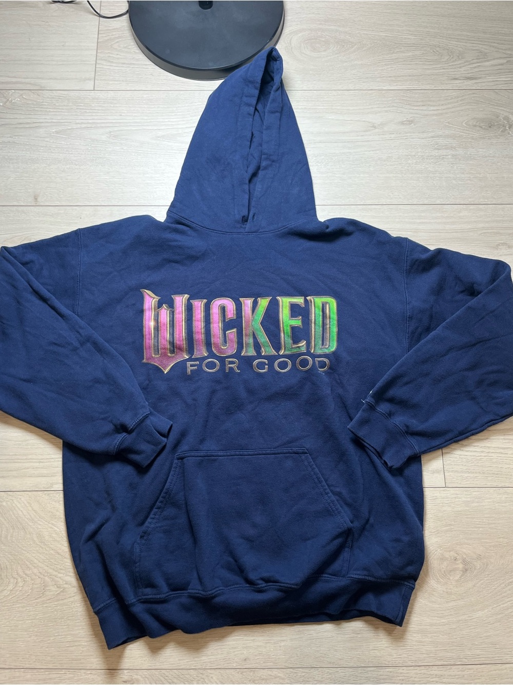 Wicked For Good Navy Hooded Sweatshirt women’s large